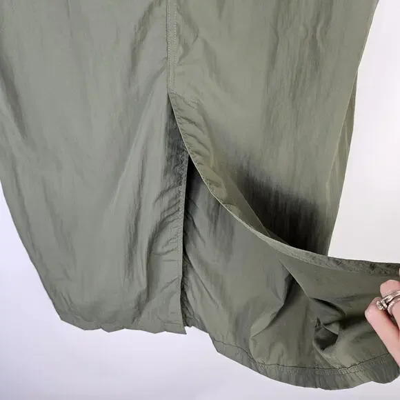 New OFFLINE By Aerie Cargo Maxi Skirt Large Sage Green Utility Pocket Streetwear - Picture 9 of 14